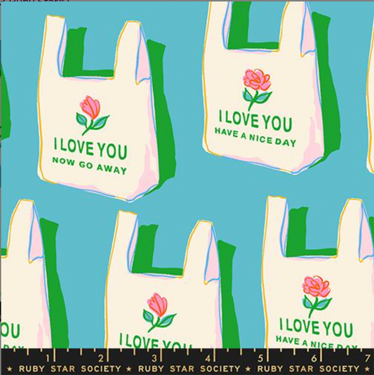 Dark Turquoise Take Out Bags Sparkle Mart Fabric
