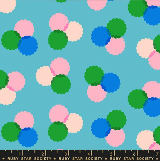 Dark Turquoise Trio Sparkle Mart Fabric
