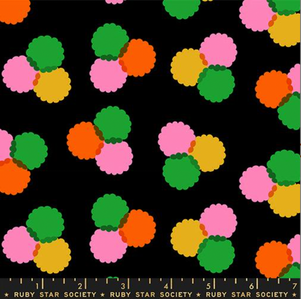 Black Trio Sparkle Mart Fabric