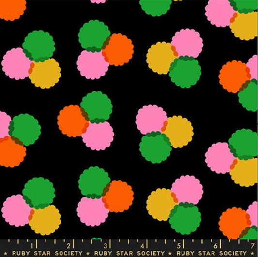 Black Trio Sparkle Mart Fabric