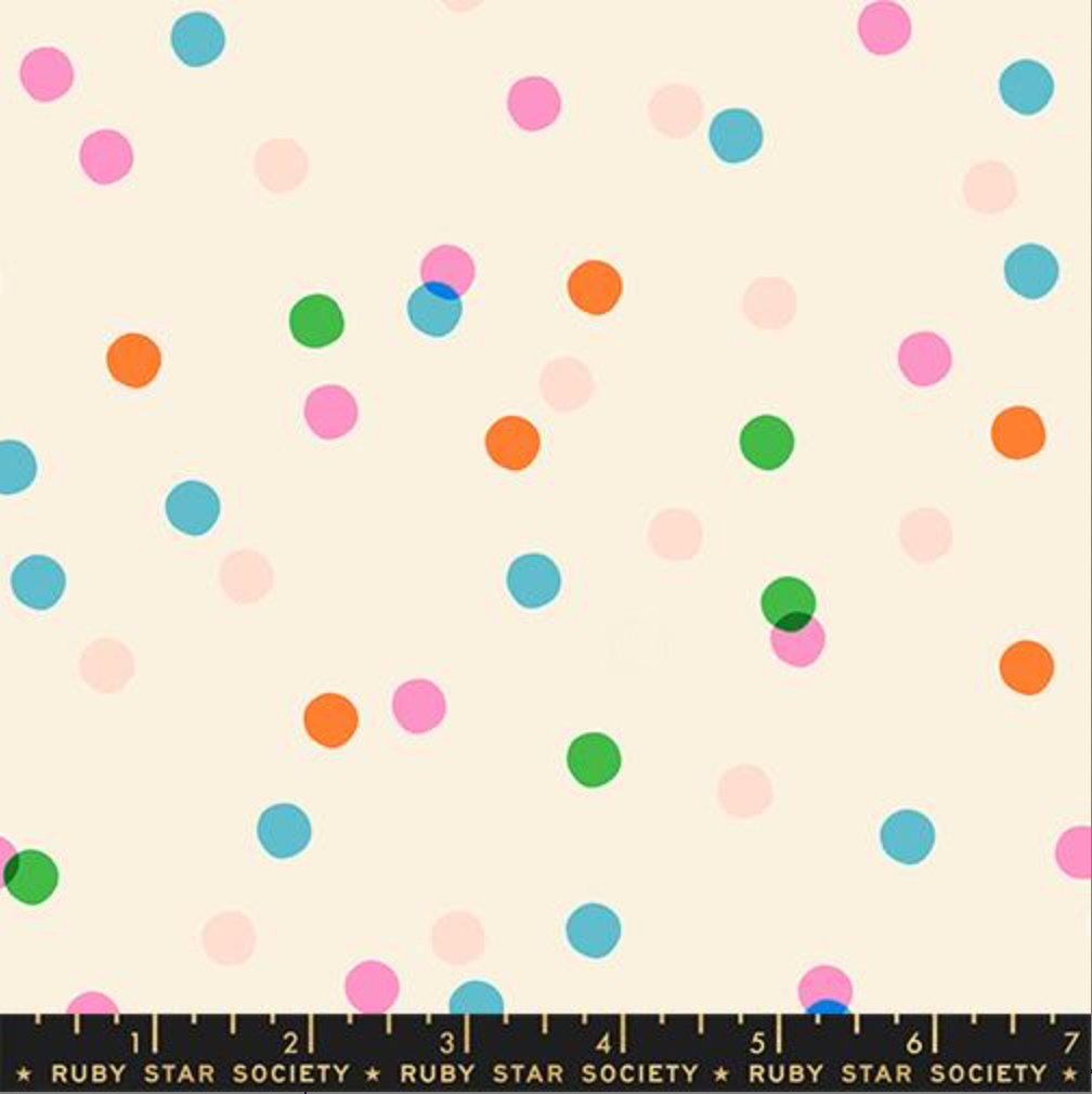 Natural Polka Dot Sparkle Mart Fabric