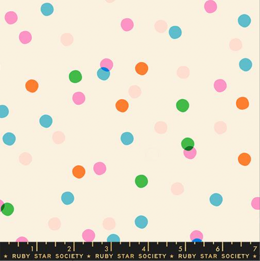 Natural Polka Dot Sparkle Mart Fabric
