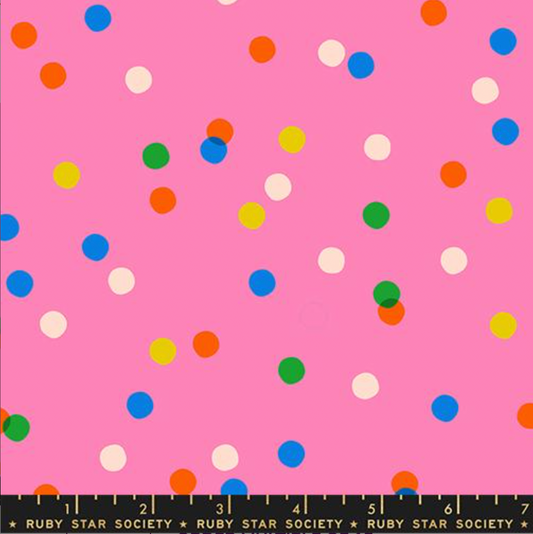 June (Pink) Polka Dot Sparkle Mart Fabric