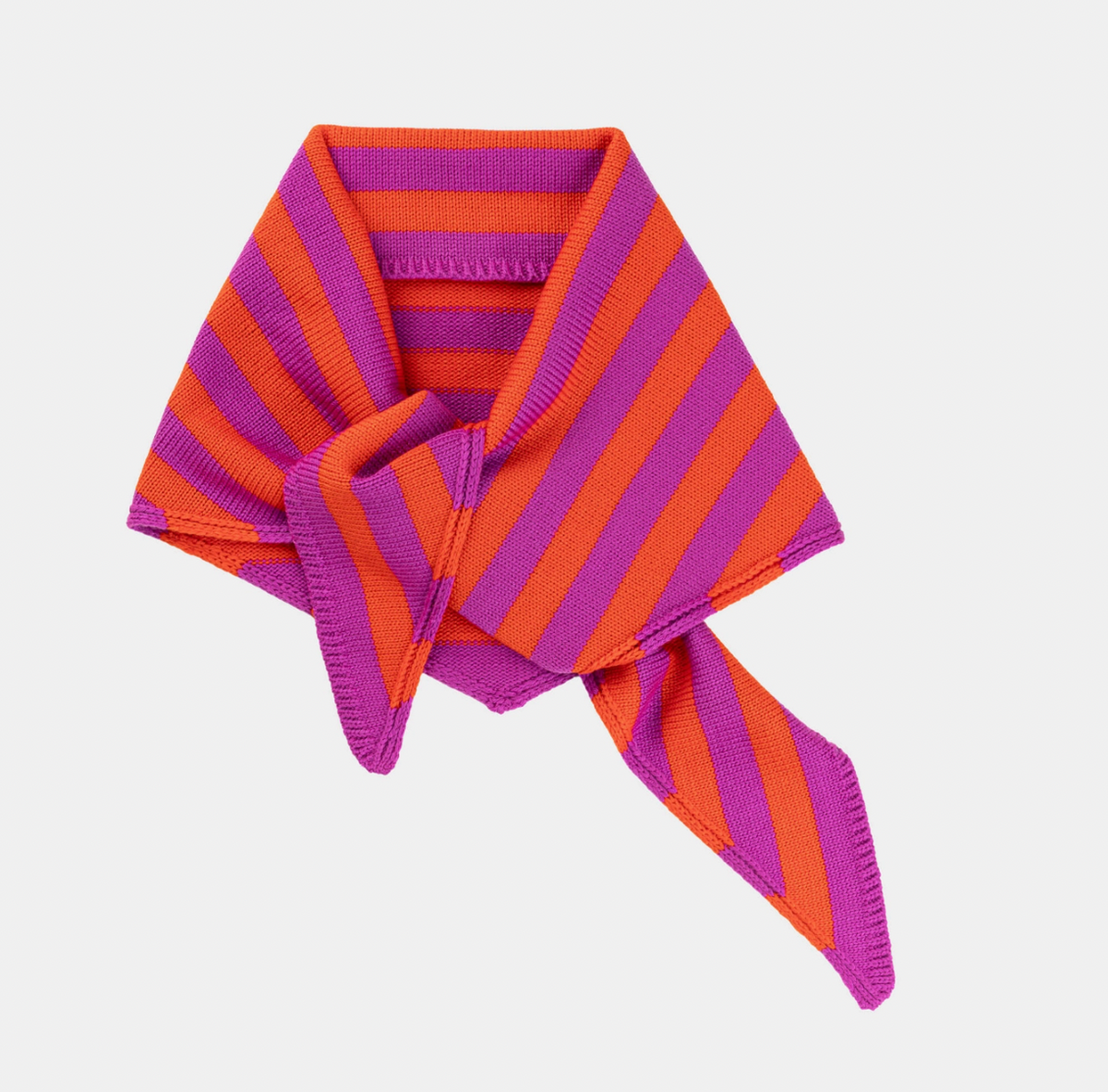 Simple Stripe Triangle Scarf - Poppy Magenta
