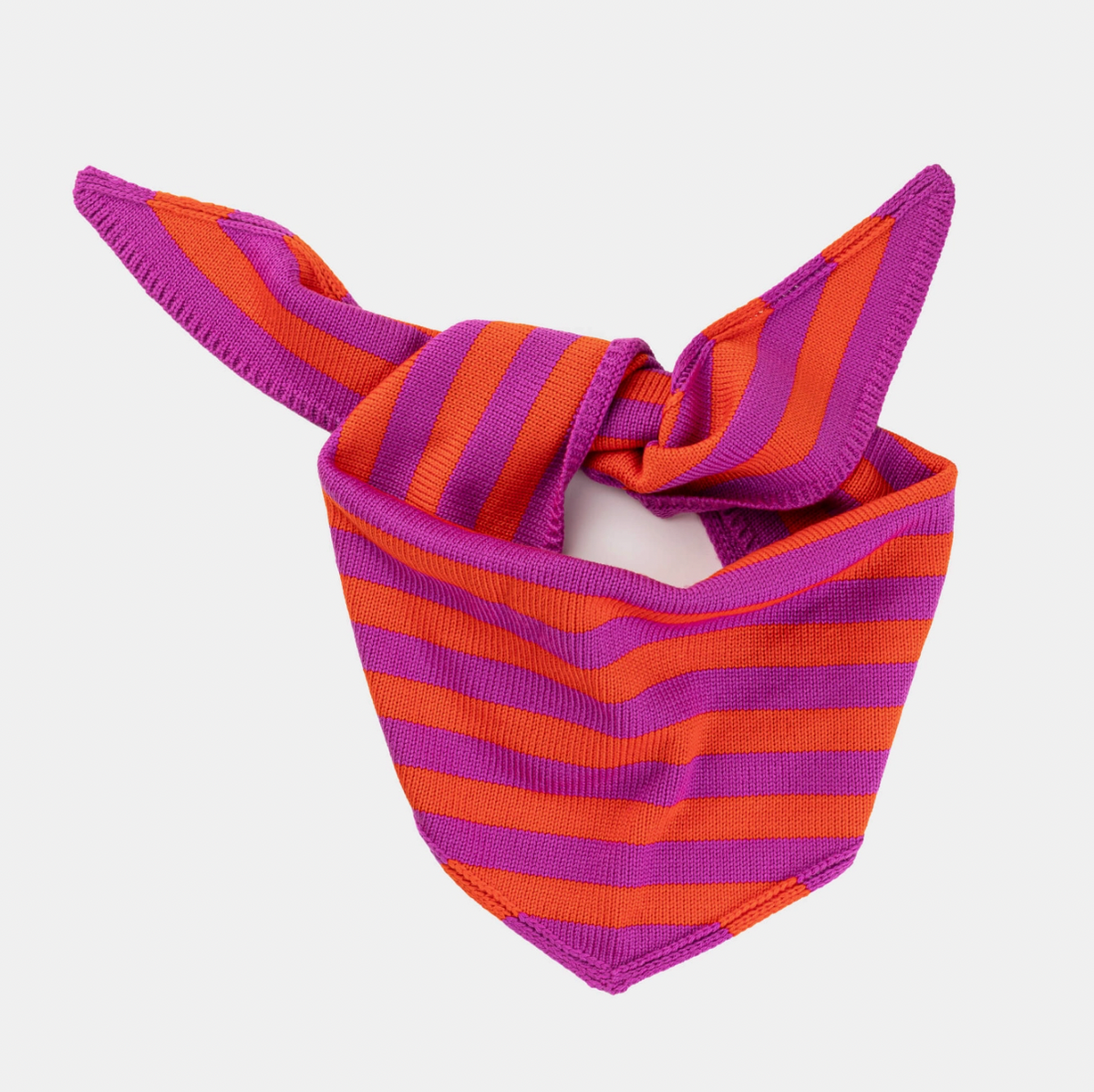 Simple Stripe Triangle Scarf - Poppy Magenta