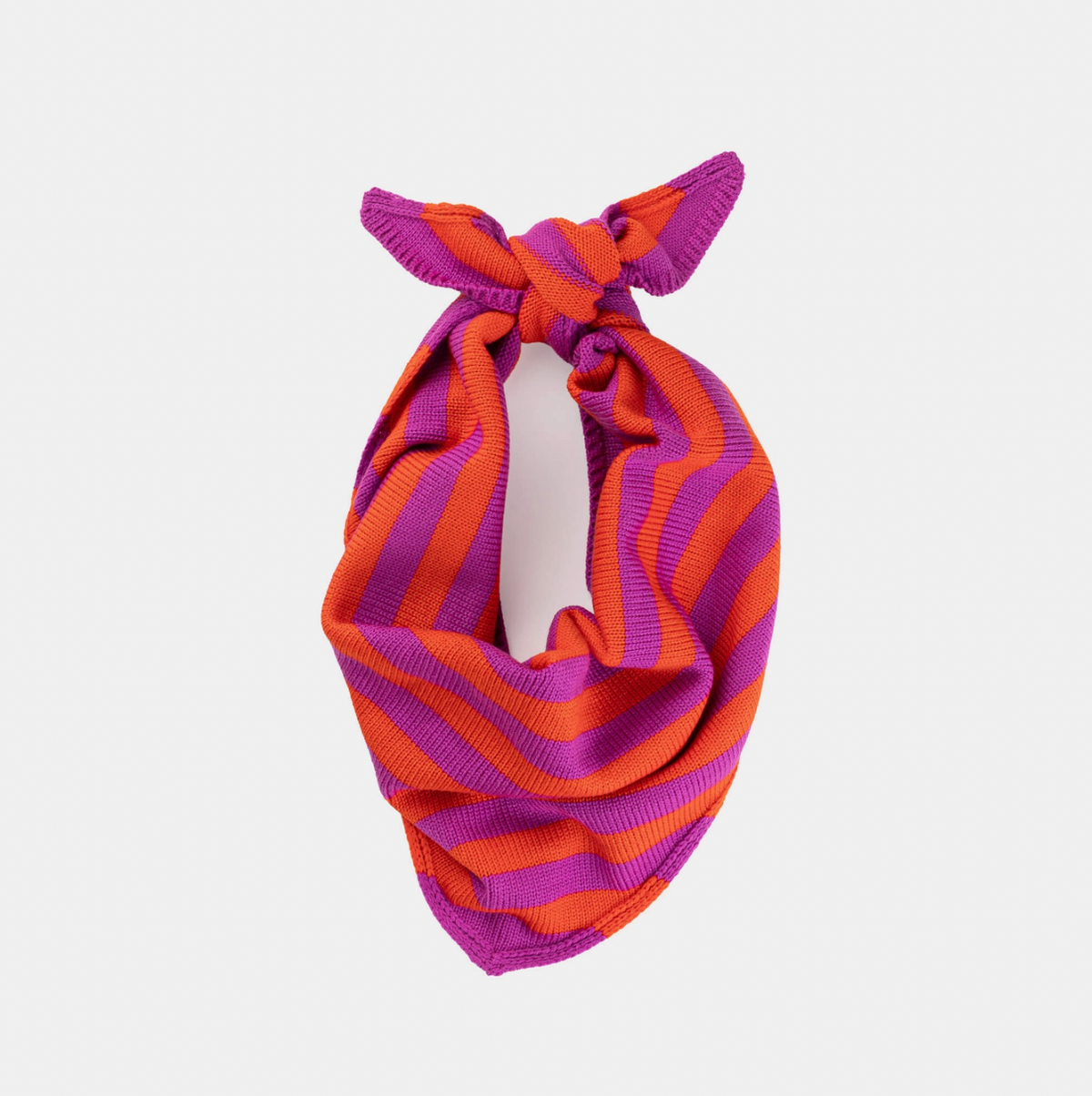 Simple Stripe Triangle Scarf - Poppy Magenta