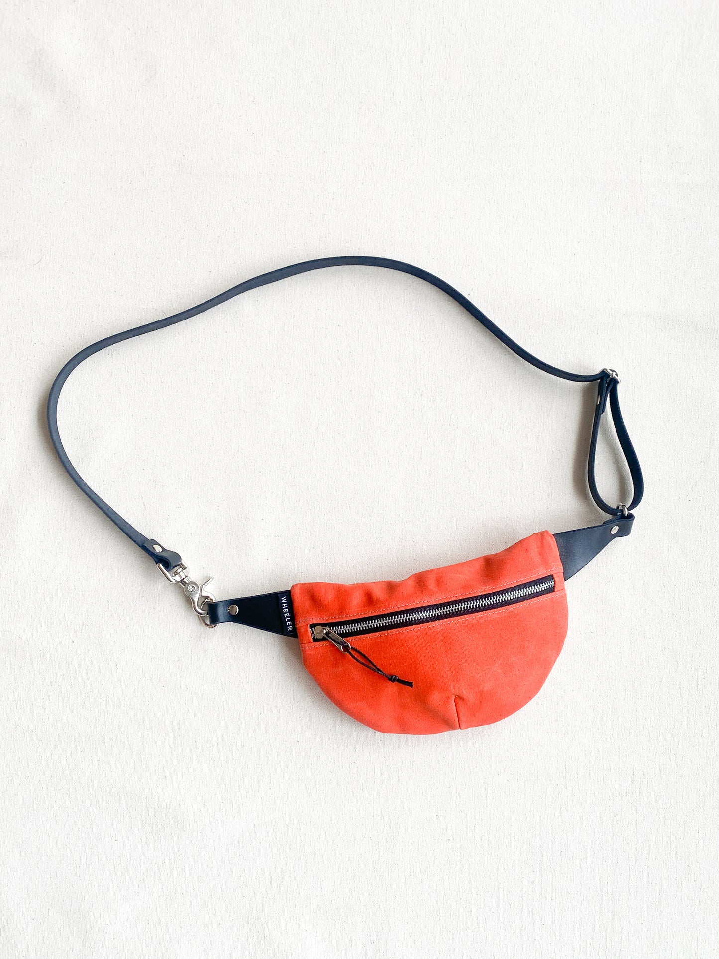 Orange waxed Canvas Fanny Pack