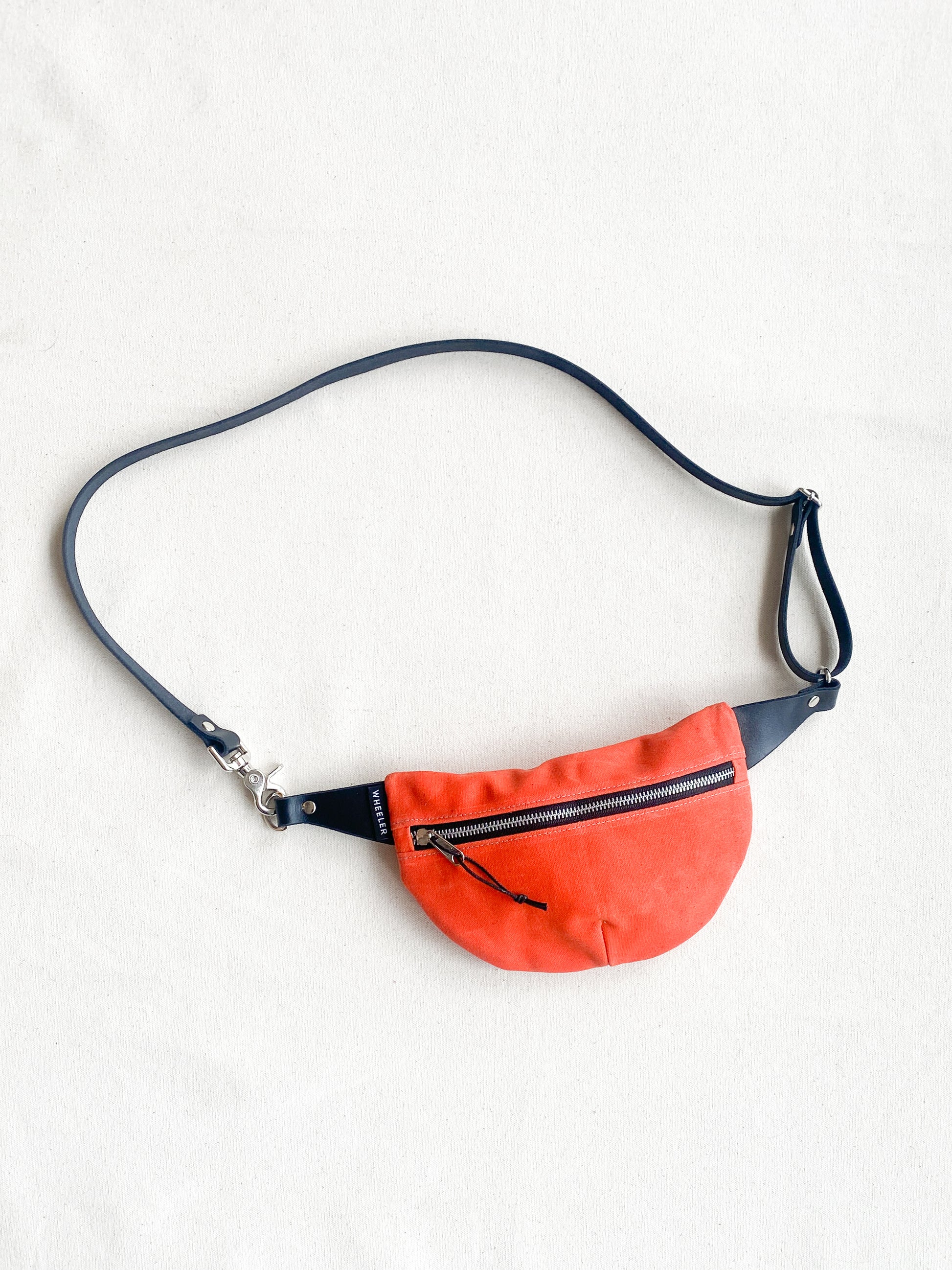 Orange waxed Canvas Fanny Pack