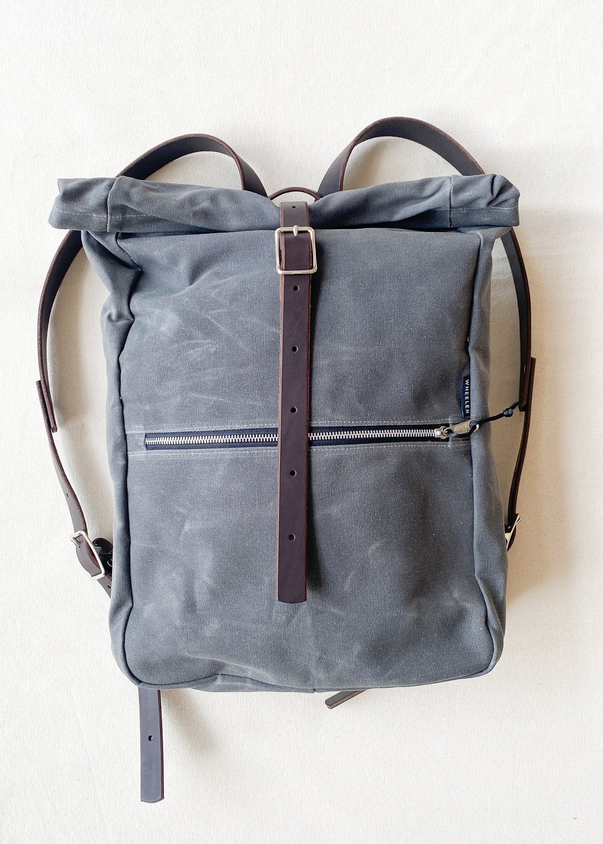 Waxed Canvas Roll Top Backpack