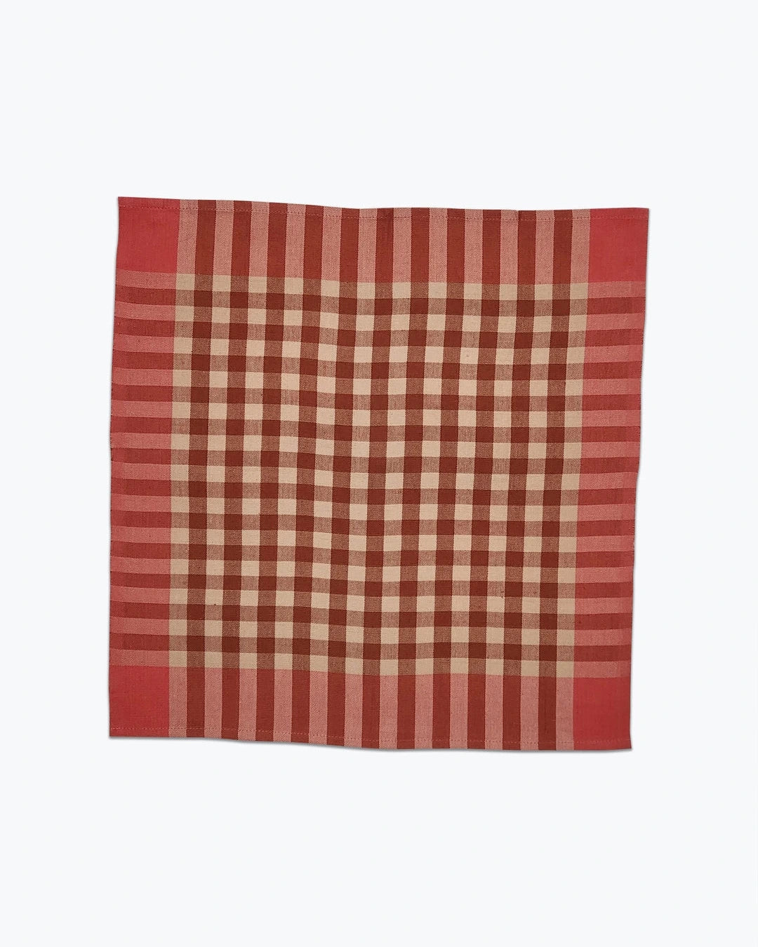Handwoven Cotton Grid Napkin Pair - Sandstone
