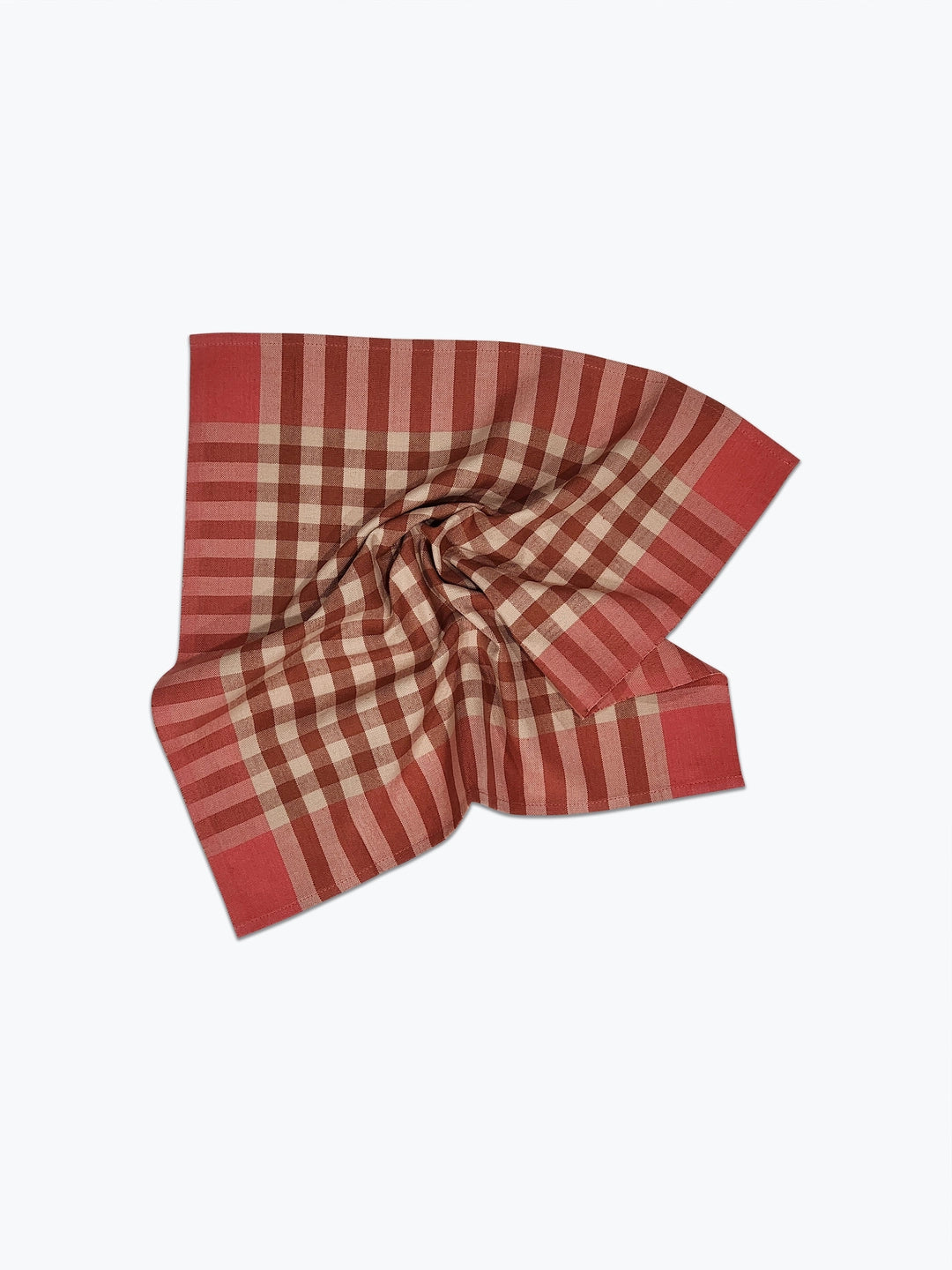 Handwoven Cotton Grid Napkin Pair - Sandstone