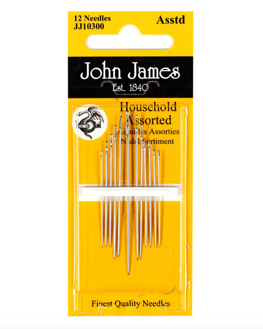 Household Assorted Hand Needles 12 ct