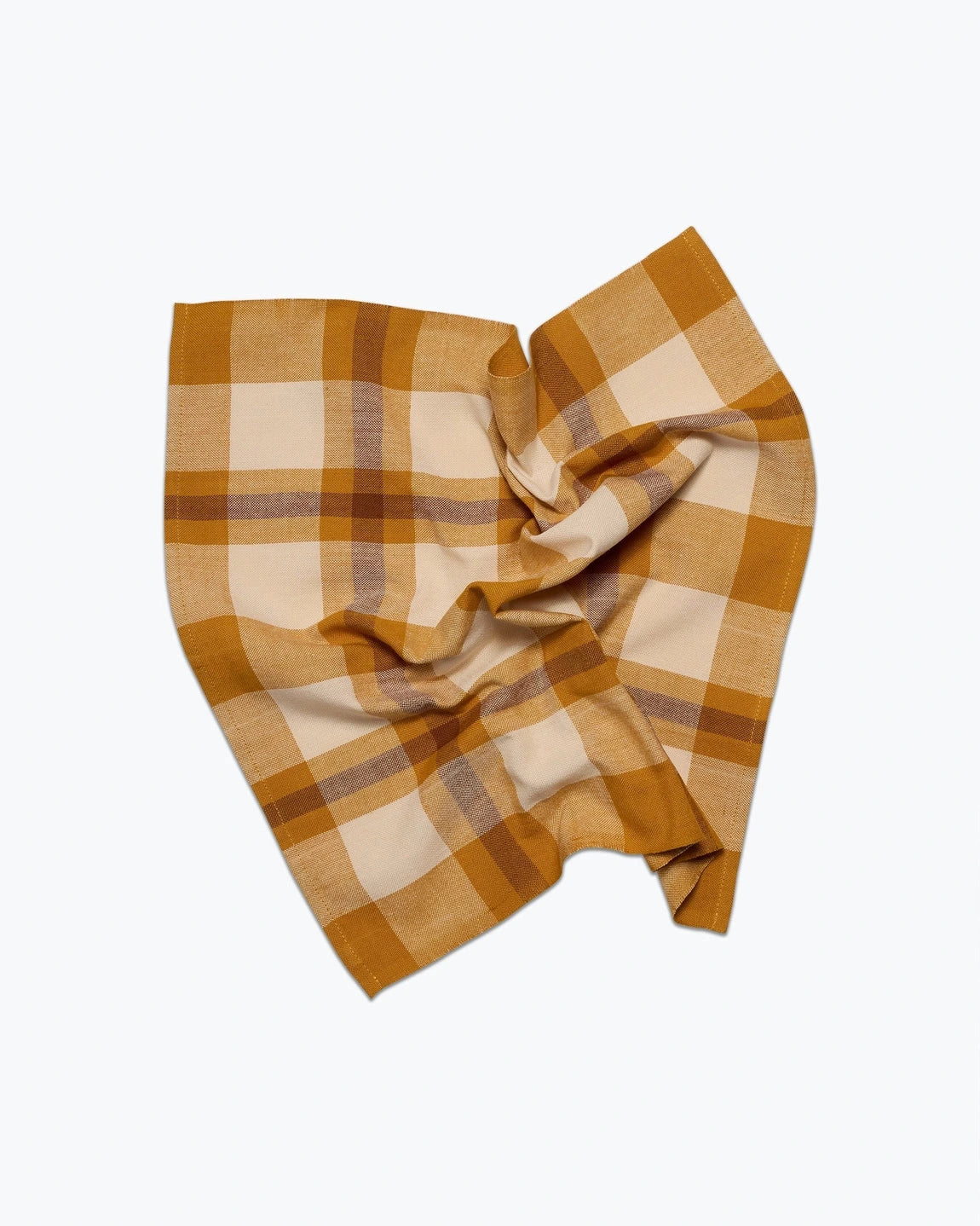Handwoven Cotton Charleston Plaid Napkin Pair - Sunflower