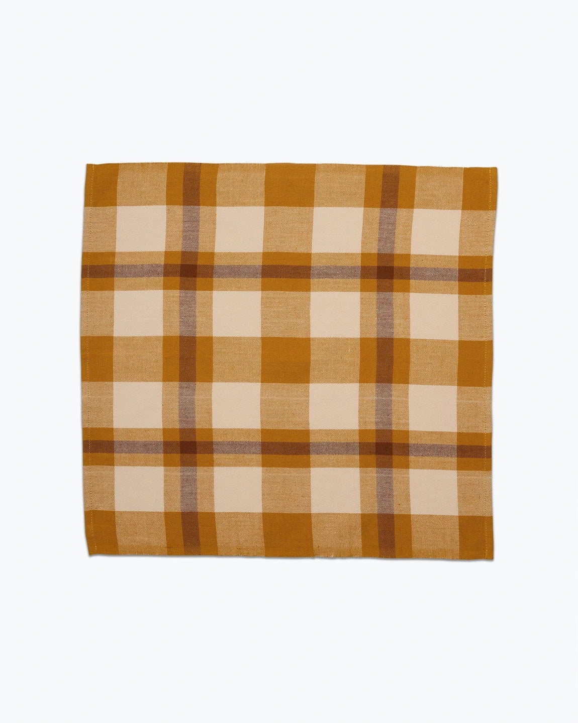 Handwoven Cotton Charleston Plaid Napkin Pair - Sunflower