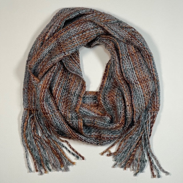 Metallic Plaid Handwoven Scarf by The Village Weaver