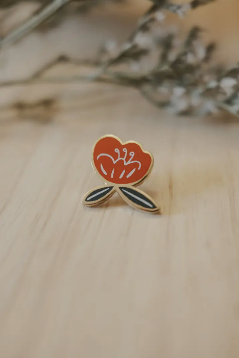 Poppy Flower Enamel Pin