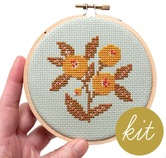 Retro Blooms Cross Stitch Kit