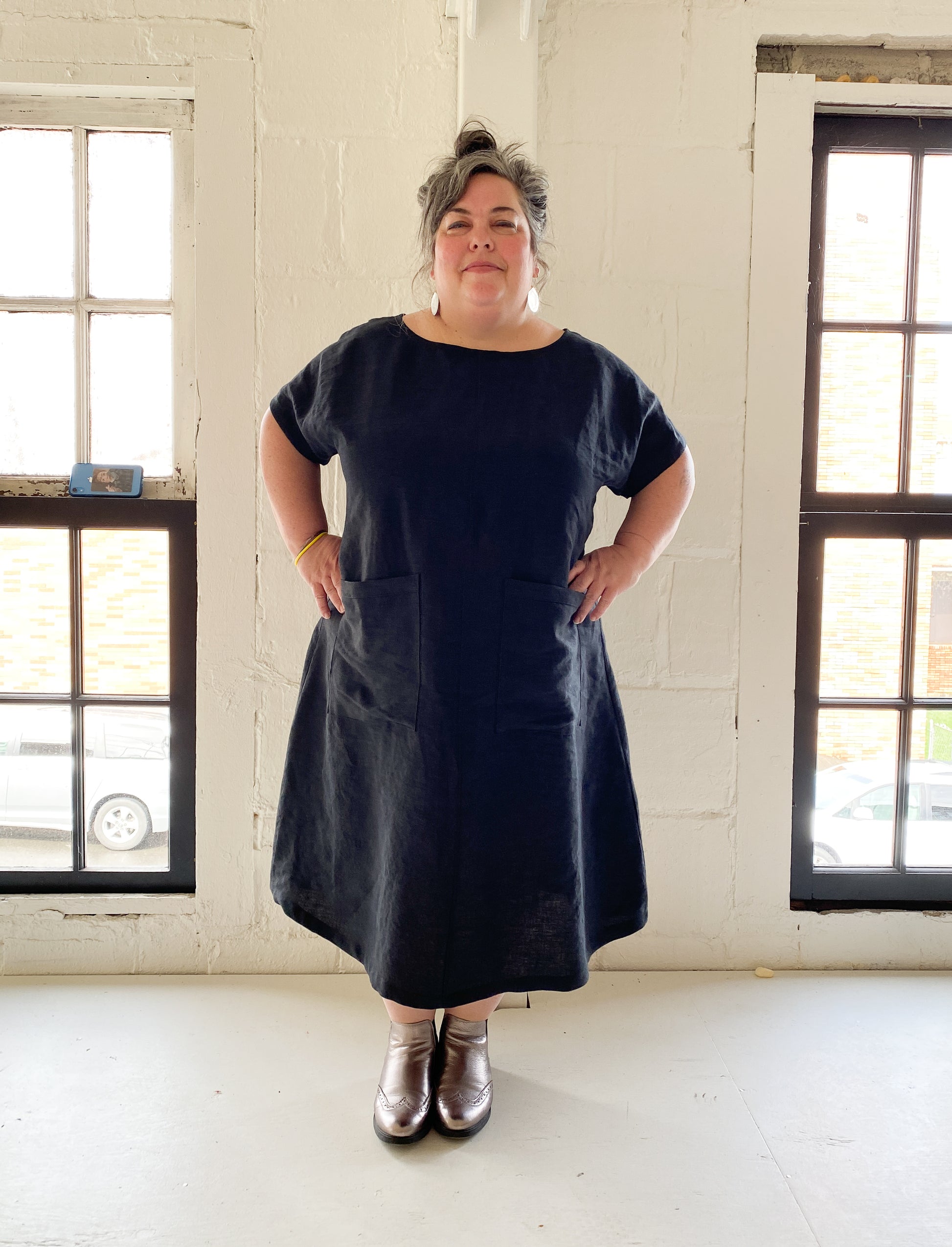 100% 8 oz Cotton Black Denim Suspender Dress – Shift + Wheeler