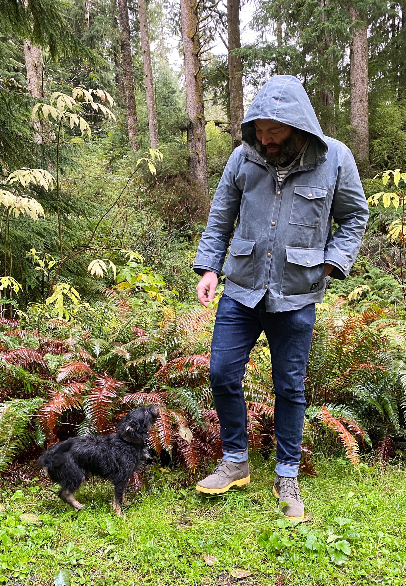 Shift + Wheeler S+W Waxed Canvas Rain Jacket - Slate - Medium