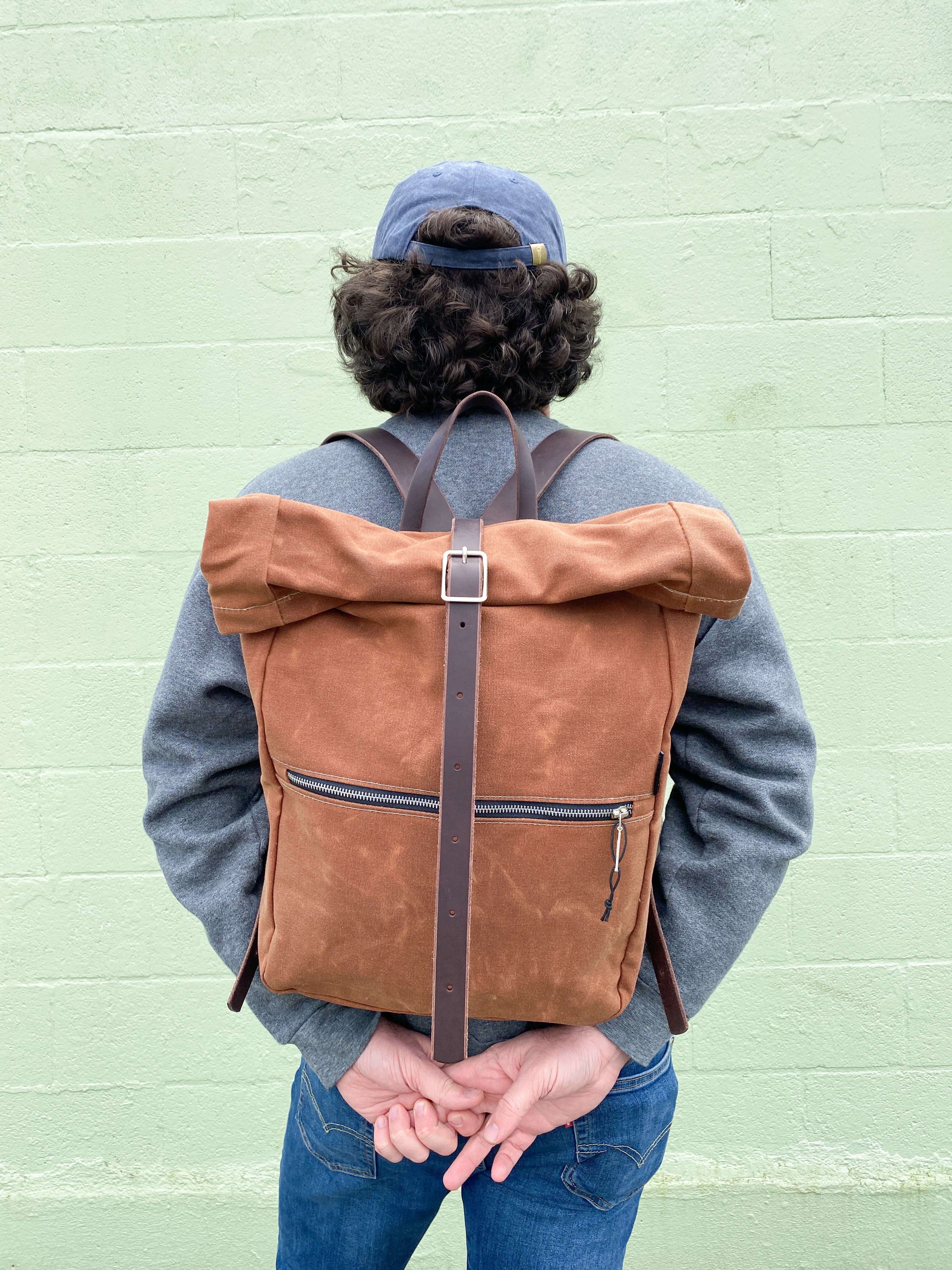 Waxed Canvas Roll Top Backpack – Shift + Wheeler
