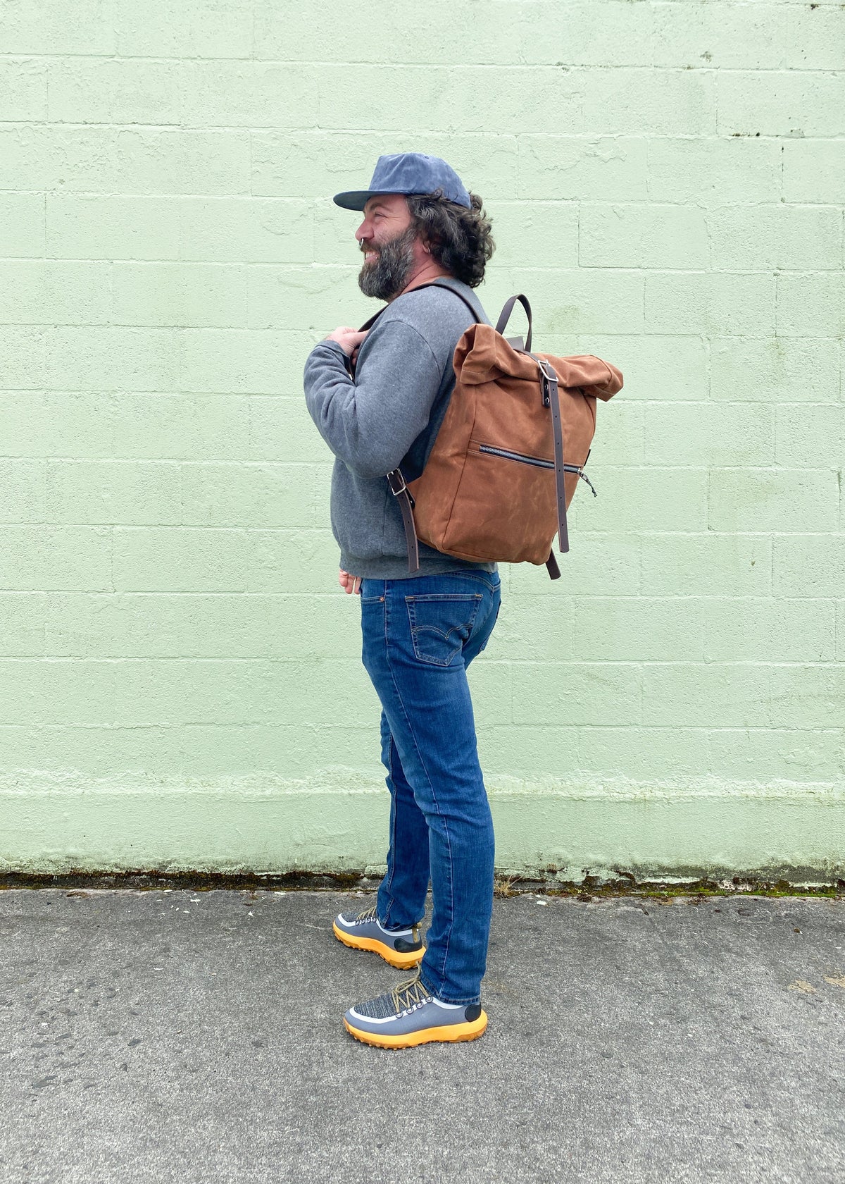 Waxed Canvas Roll Top Backpack