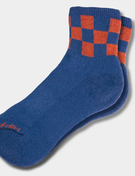 Blueberry Checker Crew Sock