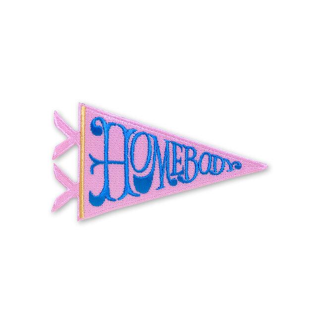"Homebody" embroidered patch. 