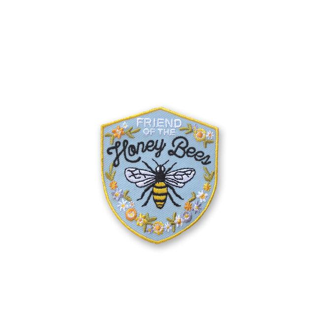 "Friend of the Honey Bees" embroidered, iron on patch.