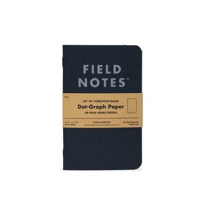 Front cover of Field Notes Pitch Black Memo Book-Dot Graph notebook.