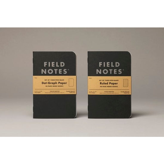 Front covers of Field Notes Dot-Graph and Ruled Paper notebooks.