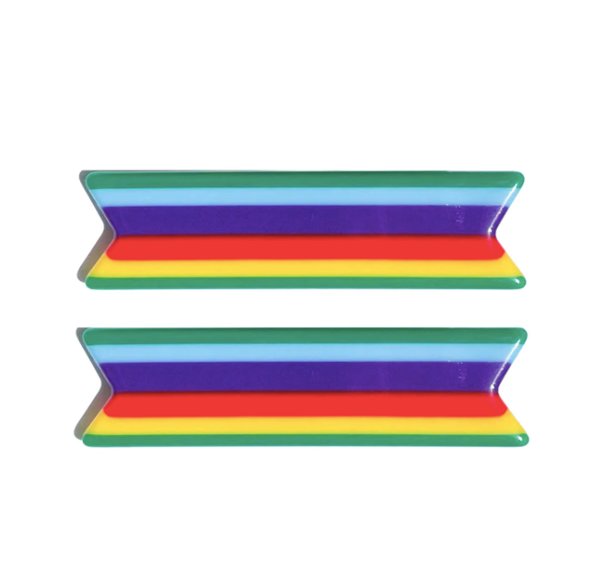 Rainbow Stripe Hair Clip Set