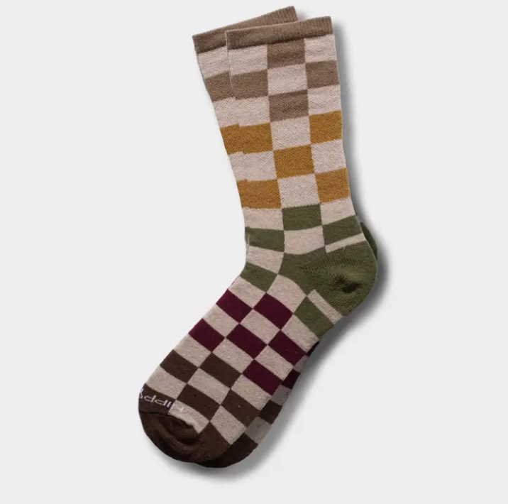 Redwood Forest Checkered Crew Sock
