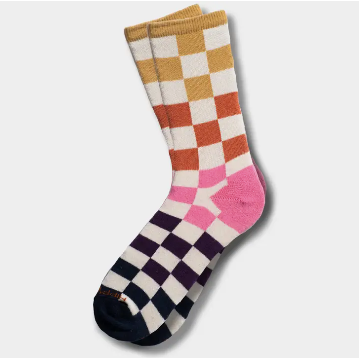 Sunset Checkered Crew Sock
